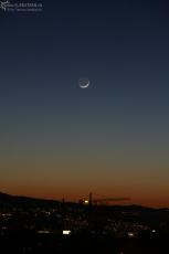 sundown with moon sundown with moon